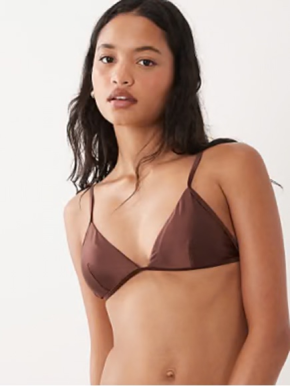 Good American satin fit bikini top brown XXL